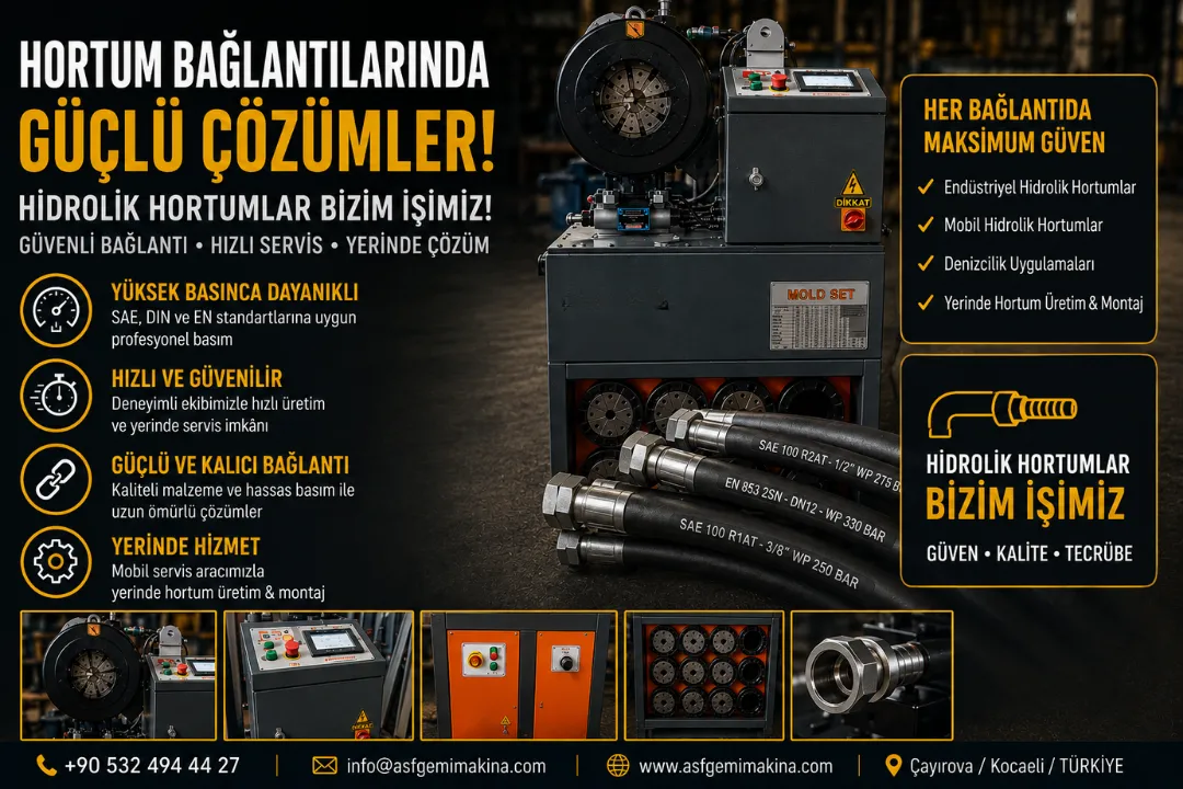 Hidrolik Hortumlarda Güvenli ve Profesyonel Çözüm: Doğru Hortum, Doğru Bağlantı, Doğru Presleme