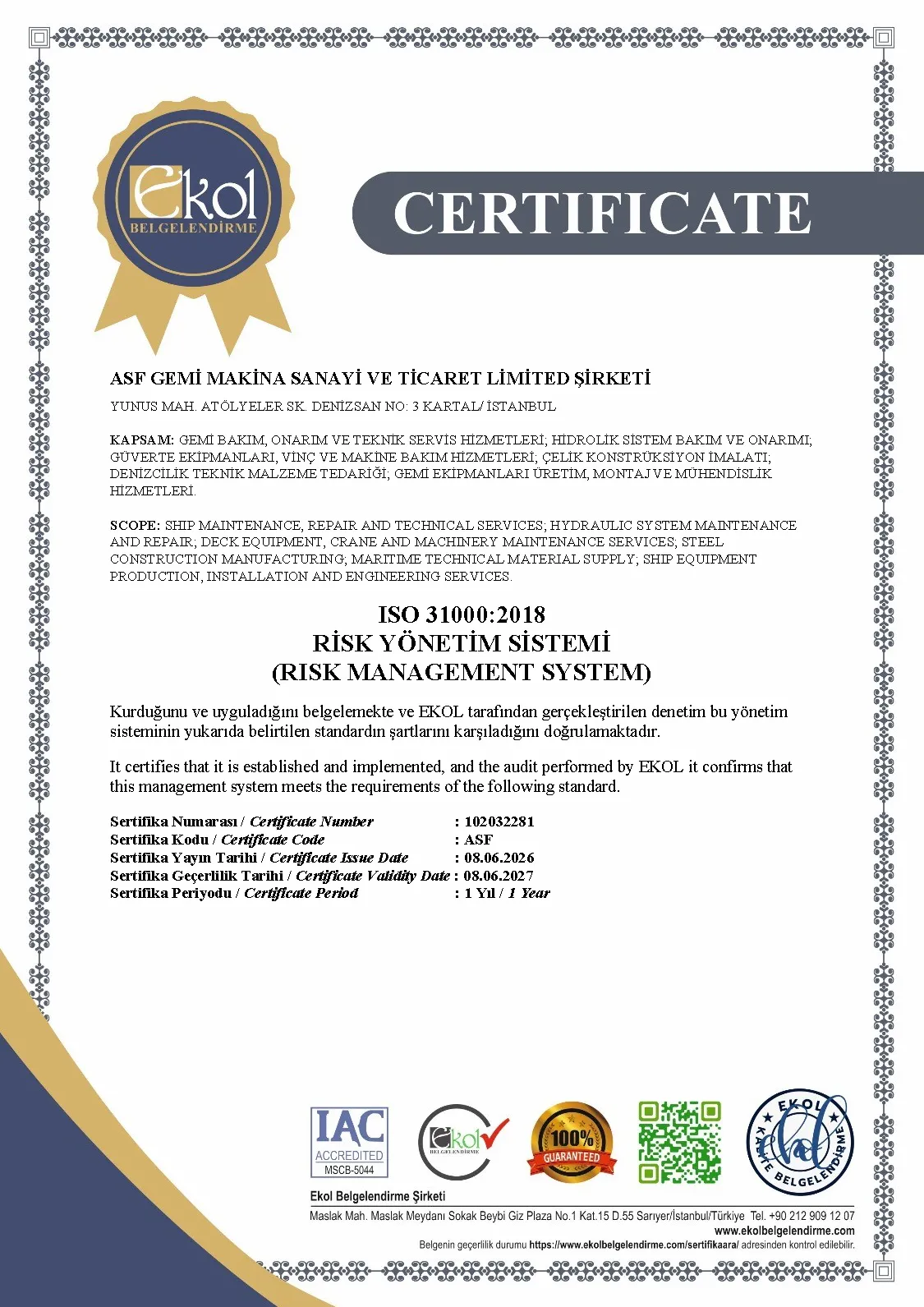 ASF-Gemi-Makina-ISO 31000:2018