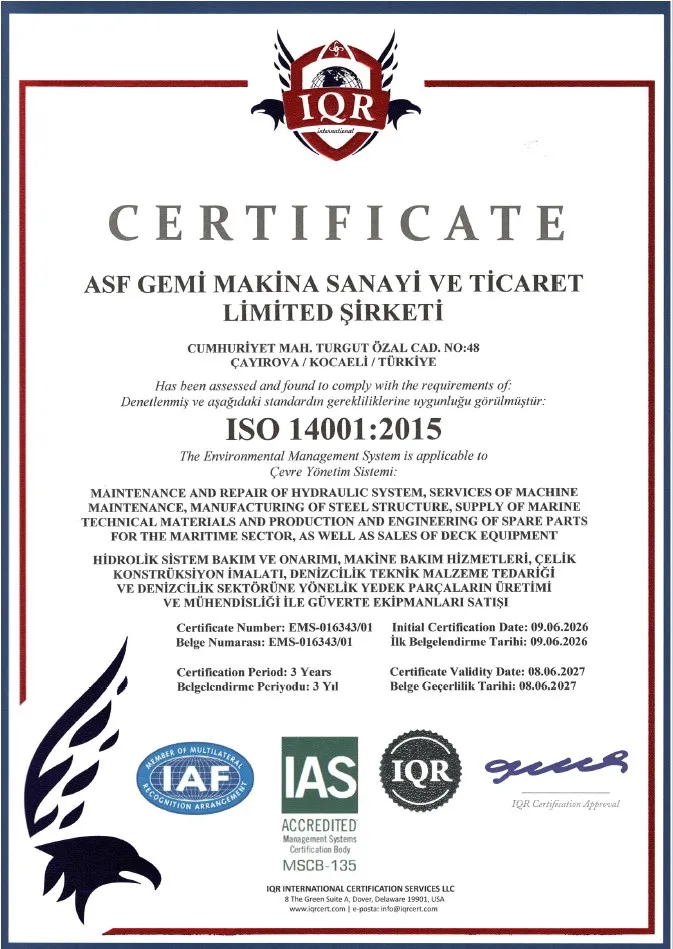 ASF-Gemi-Makina-ISO 14001:2015