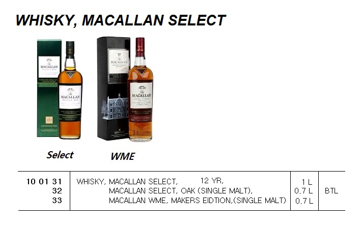 WHISKY, MACALLAN SELECT, OAK (SINGLE MALT), 0.7 L