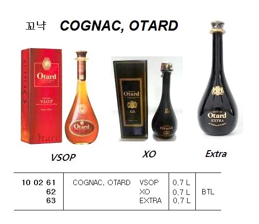 COGNAC, OTARD VSOP, 0.7 L