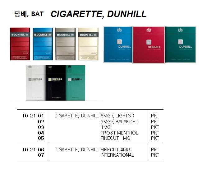 CIGARETTE, DUNHILL FROST MENTHOL