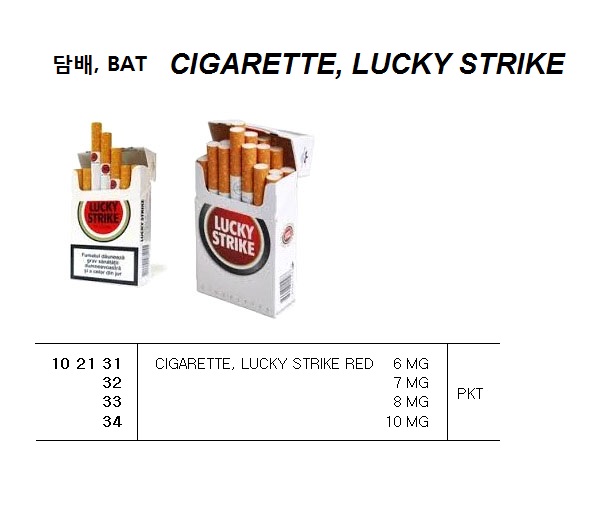 CIGARETTE, LUCKY STRIKE RED 8MG