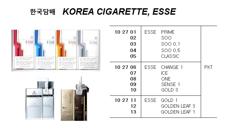 KOREA CIGARETTE, ESSE GOLDEN LEAF 3