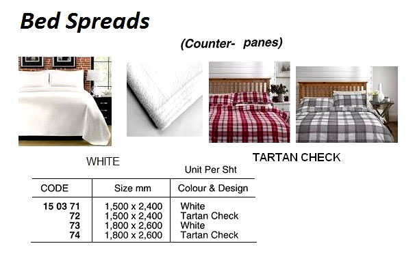 BED SPREAD (COUNTERPANES), COTTON WHITE 1500 x 2400 MM | (2010-12)