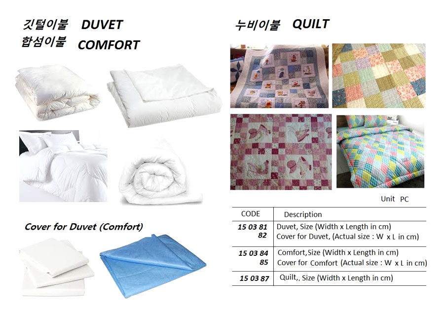 COVER FOR DUVET, (WIDTH x LENGTH )