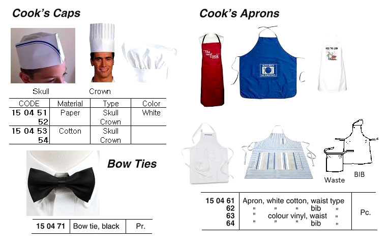 COOK'S APRON, COTTON WHITE, WAIST TYPE | B Grade Korea (2018-1)