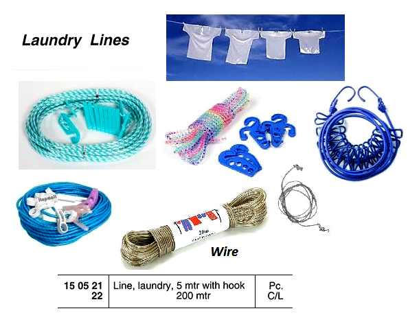 LAUNDRY LINE WITH HOOK, 5 MTR | (2012-12)