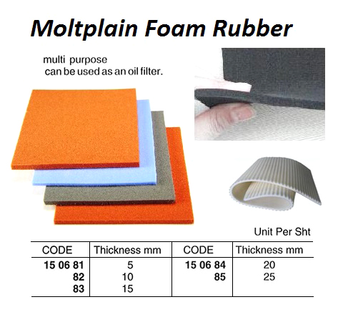 MOLTPLAIN FOAM RUBBER SHEET, 10 MM 1x2 MTR | 90x180 cm /Sheet price, HungKee Korea (2017-6)