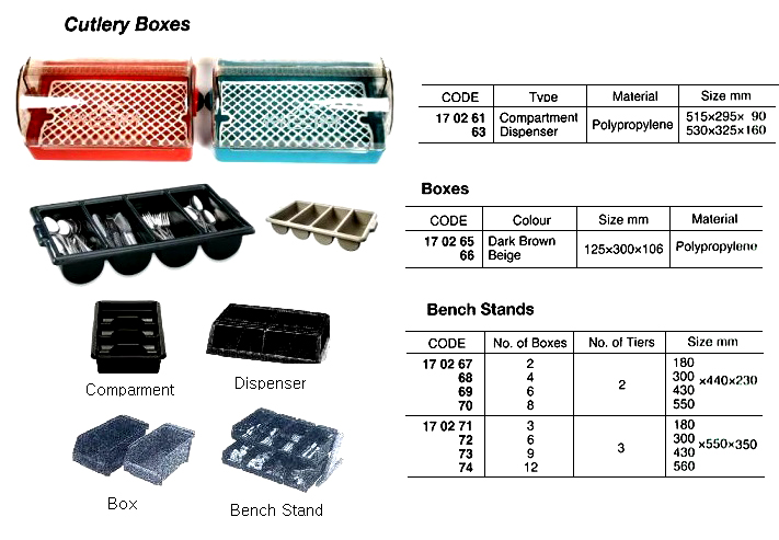 CUTLERY BOX, POLYPROPYLEN, DARK BROWN, 125 x 300 x 106 MM
