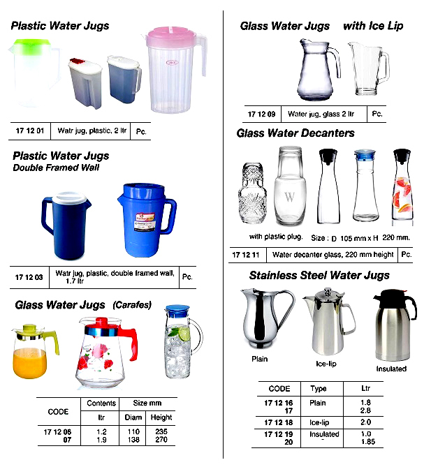 ST.STEEL WATER JUG, PLAIN 2.8 LTR | (2012-4)