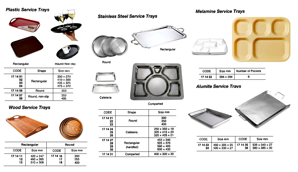 PLASTIC SERVICE TRAY, RECTANGULAR, 350 x 270 MM | (2009-1)