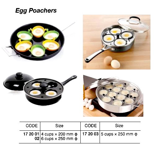 ST.STEEL EGG POACHER, 4 CUPS x 200 MM