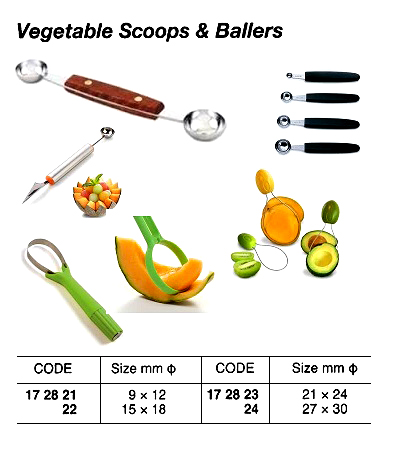 VEGETABLE SCOOP & BALLER, 15 x 18 MM DIAM | (2015-9)