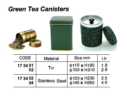 JAPANESS STYLE, TIN GREEN TEA CANISTER, 2.8 LTR