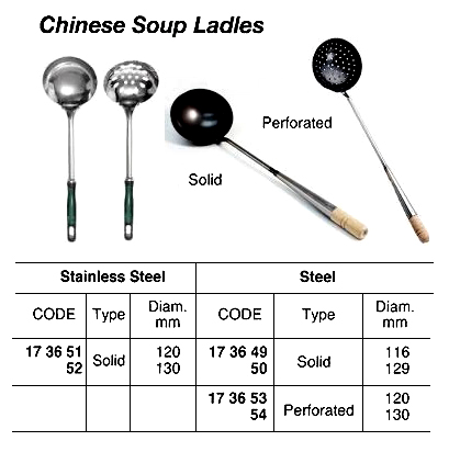 STEEL SOUP LADLE, CHINESE TYPE, 116 MM DIAM