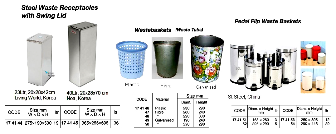 GALV. WASTE BASKET, 220 x 290 MM | (2016-8)