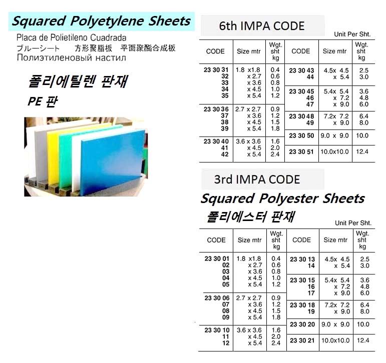 SQUARED POLYETHYLENE SHEET, 1.8 x 5.4 MTR