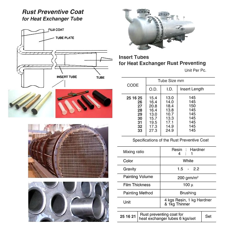 INSERT TUBE F HEAT EXCHANGER RUST PREVENT OD 15.7xID 13.3MM