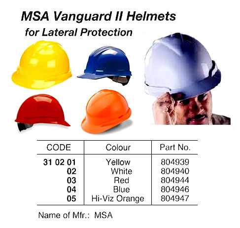 MSA VANGUARD II HELMETS FOR LATERAL PROTECTION, BLUE #804946 MSA