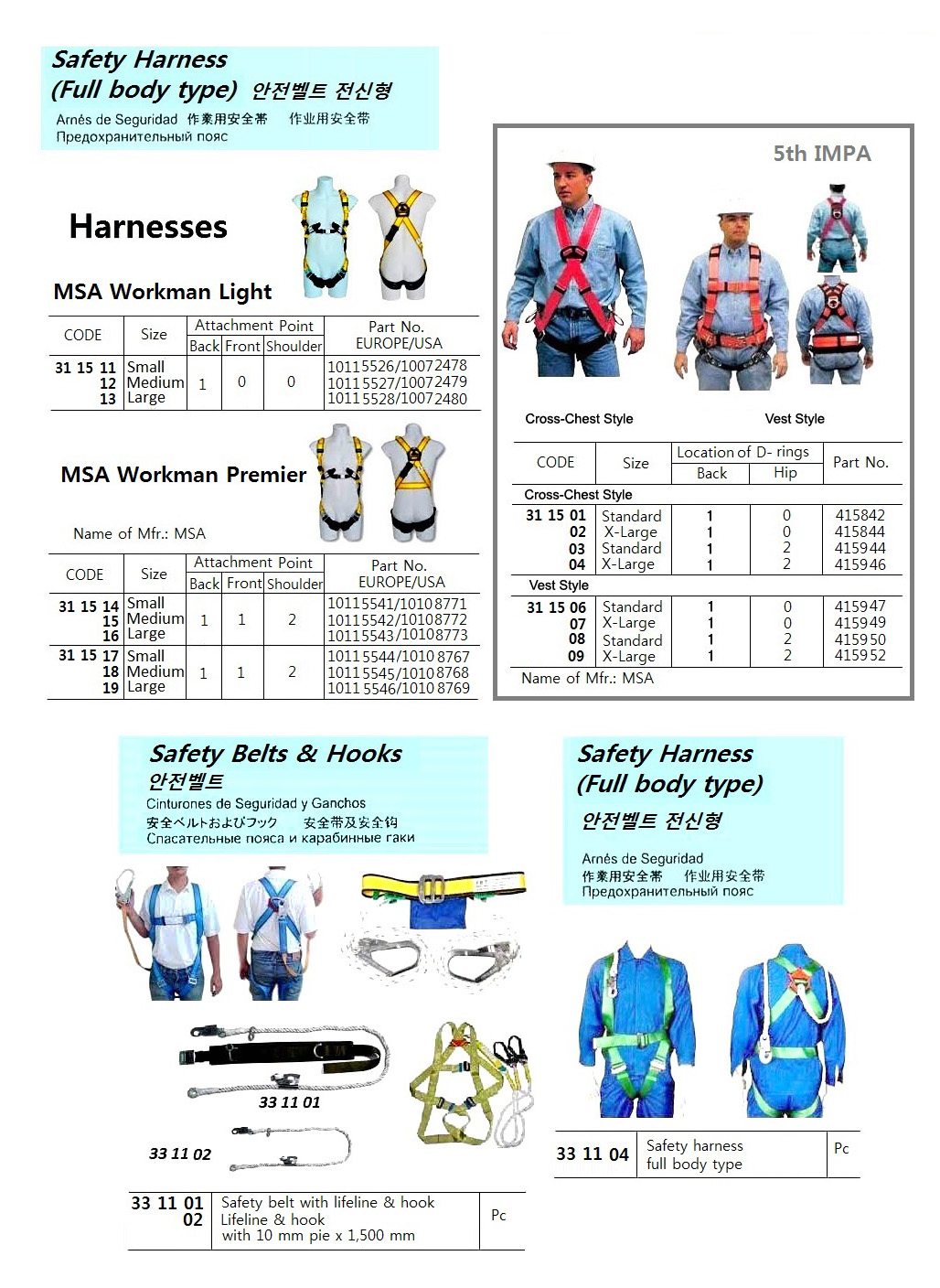 HARNESS, LIGHT, PREMIER, LARGE, 10115546/10108769, MSA
