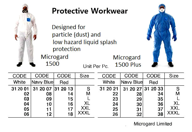 PROTECTIVE WORKWEAR, MICROGARD 1500 PLUS, WHITE, M