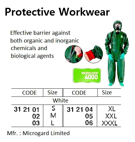 PROTECTIVE WORKWEAR, MICROGARD 4000, GREEN, XXL