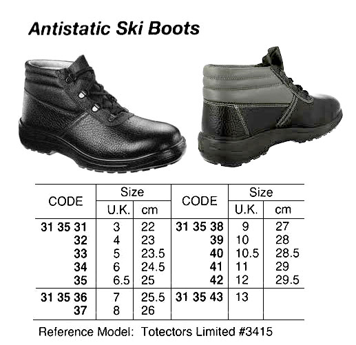 ANTISTATIC SKI BOOTS, CONFORMED TO BS EN 345-1, UK 9 , 27 CM | HBS-625 (2011-9)