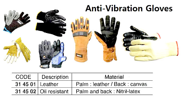 ANTI-VIBRATION GLOVE, OIL RESISTANT