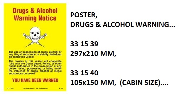 POSTER, 297x210 MM, DRUGS & ALCOHOL WARNING... | Korea (2019-5)