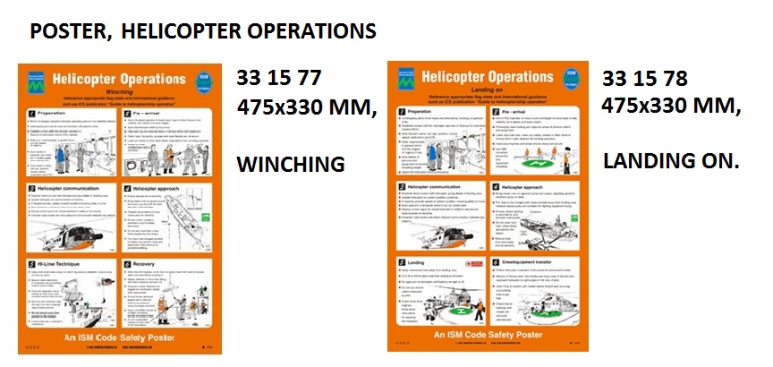 POSTER, 475x330 MM, HELICOPTER OPERATIONS, WINCHING | Korea (2019-5)