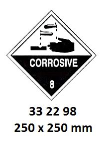 HAZARD DIAMOND, 250x250 MM, DANGEROUS WHEN WET 4 | Korea (2019-5)