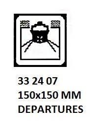 SIGN FOR PASSENGER VESSELS AND TERMINAL BUILDING, 150x150 MM, ARRIVALS | Korea (2019-5)