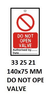 TEMPORARY TIE TAGS, DO NOT CLOSE VALVE | Korea (2019-5)