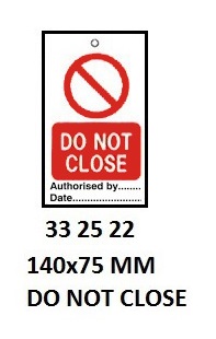 TEMPORARY TIE TAGS, DO NOT OPEN VALVE | Korea (2019-5)