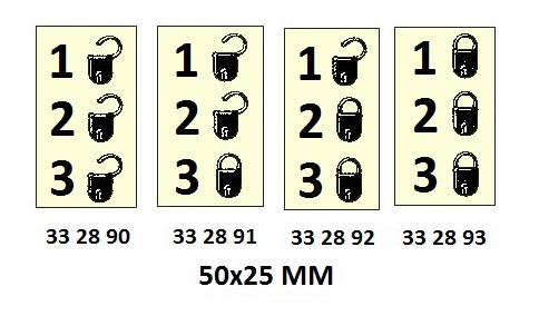 ISPS CODE SIGN & SECURITY SIGN, 50x25 MM, LOCK SIGN 1,2,3