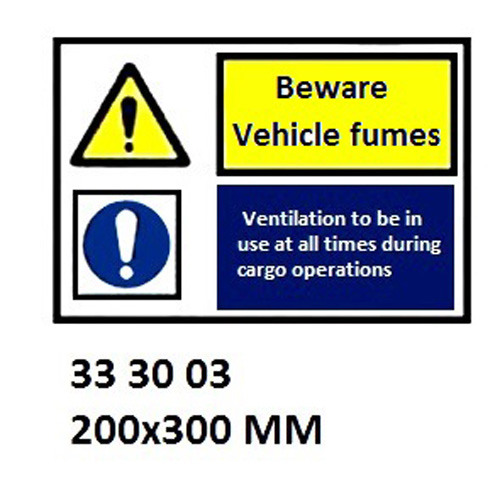 WHITE VINYL SIGN COMBINATION #3002 200x300 MM, GAS UNDER PRESSURE, IN CASE OF??. | Korea (2019-5)