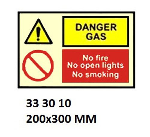 WHITE VINYL SIGN COMBINATION #3003 200x300 MM, BEWARE VEHICLE FUMES, VENTILATION TO BE??. | Korea (2019-5)