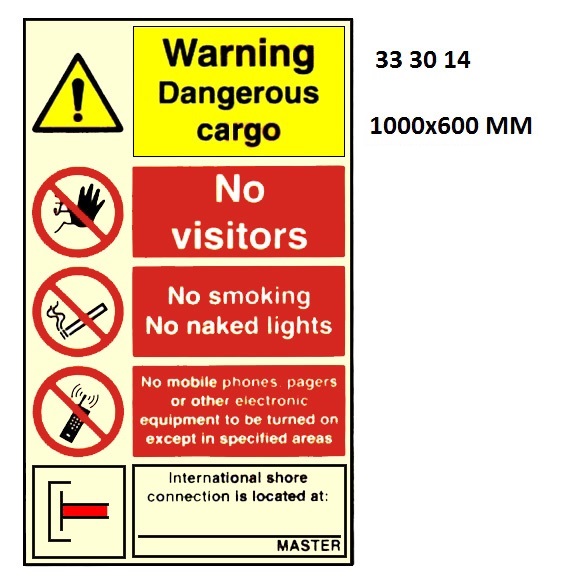 WHITE VINYL SIGN COMBINATION #3013 200x300 MM, CAUTION BATTERY COMPARTMENT, NO SMOKING | Korea (2019-5)