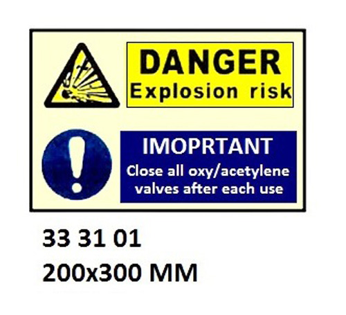COMBINATION SIGN, 200x300 MM, DANGER EXPLOSION RISK?? | Korea (2019-5)