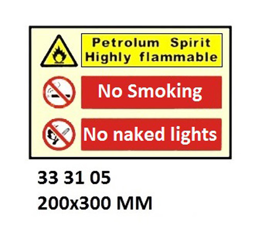 COMBINATION SIGN, 200x300 MM, BEWARE VEHICLE FUMES?? | Korea (2019-5)