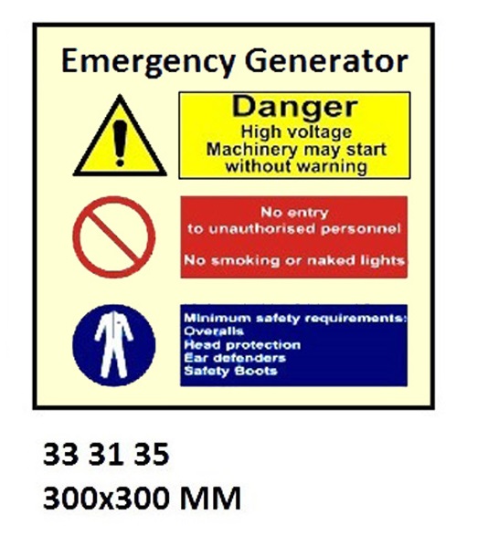 SPACE IDENTIFICATION SIGN, 300x300 MM, FRIDGE MACHINERY | Korea (2019-5)