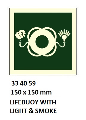 IMO SYMBOLS, 150x150 MM, LIFE RING WITH LIGHT | Korea (2019-5)