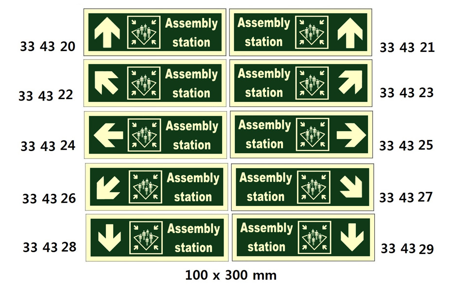 DIRECTION SIGN, 100x300 MM, LIFEBOAT/ARROW DOWN | Korea (2019-5)