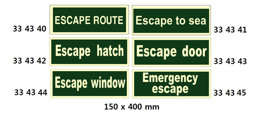 DIRECTION SIGN, 150x400 MM, ESCAPE HATCH | Korea (2019-5)