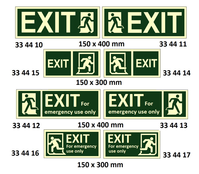 DIRECTION SIGN, 150x400 MM, EXIT FOR EMERG USE ONLY(L) | Korea (2019-5)