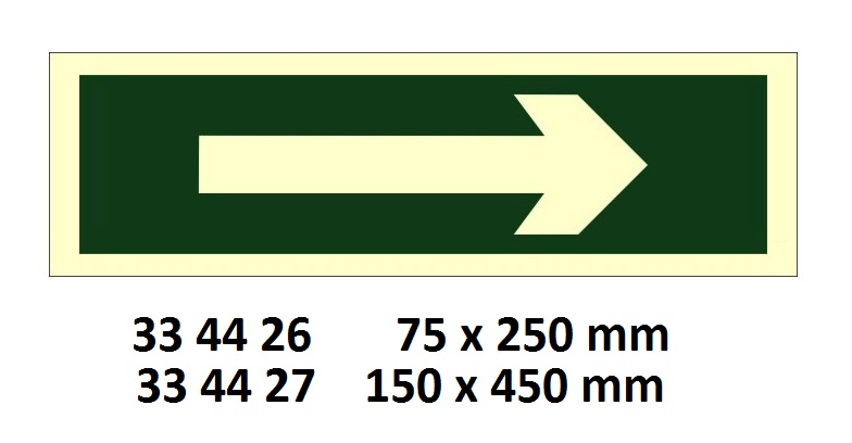 SAFETY SIGN, 75x250 MM, ARROW