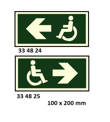 DIRECTION SIGN, 100x300 MM, LEFT ARROW FOR WHEEL CHAIR | Korea (2019-5)