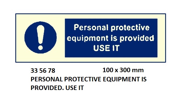 MANDATORY SIGN, 100x300 MM, PROTECTIVE CLOTHING MUST BE WORN IN THIS AREA | Korea (2019-5)