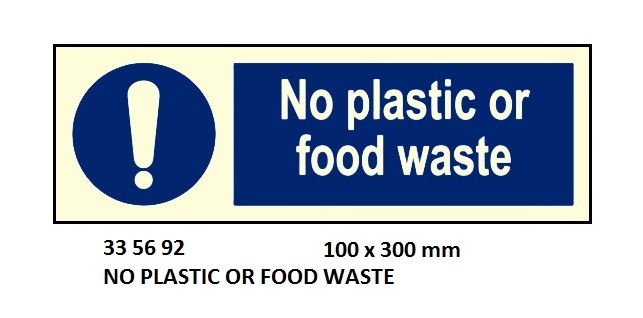 GALLY SIGN FOOD WASTE ONLY 100 x 300 MM | Korea (2019-5)